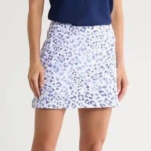 Tommy Bahama Aubrey Leopard Print Miniskort White Purple Activewear Golf S NWT